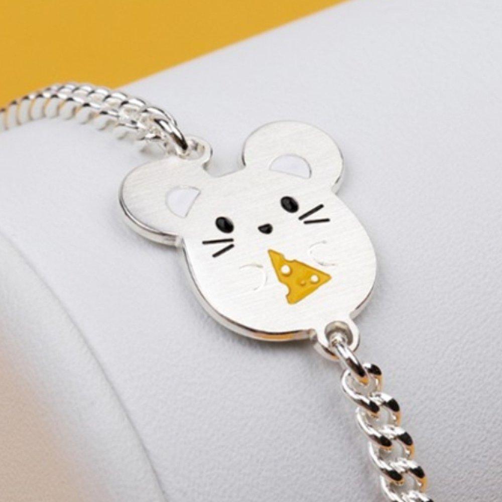 [As Little] Baby Silver Bracelet for Children Kids Silver 925 Cheese Mouse Gift