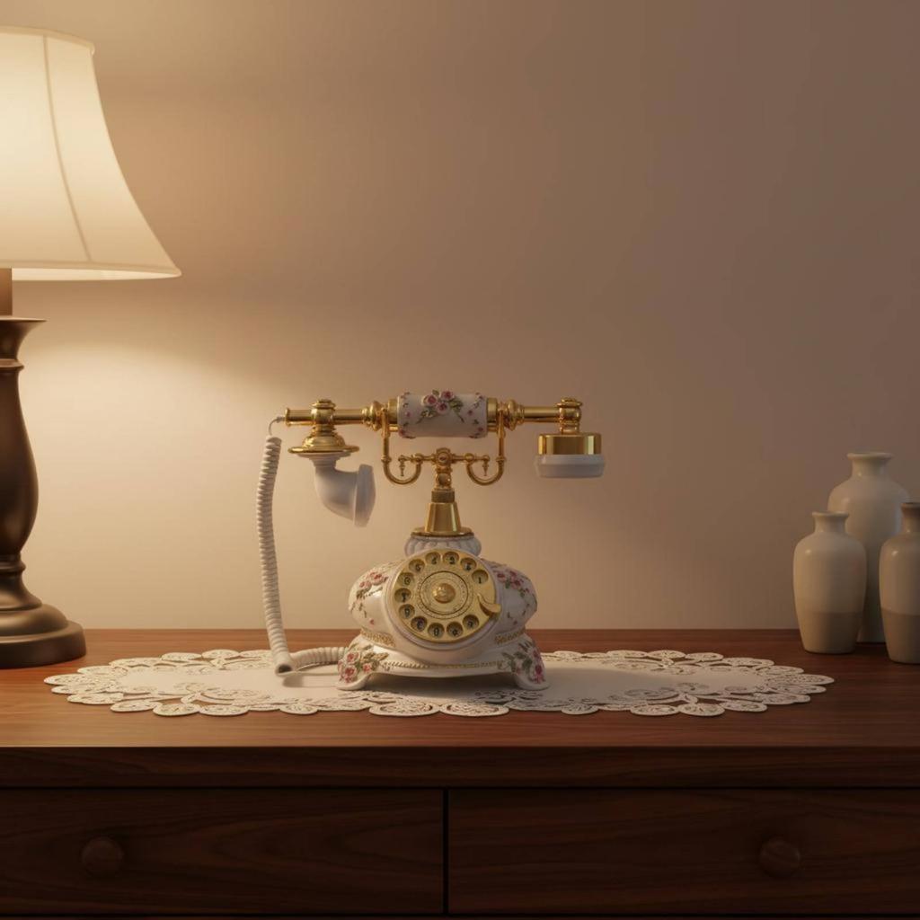 Vintage Rotary Telephone Decorative Design Antique Desk Phone Retro Landline Phone Hands-Hands-Free Antique Landline Telephone