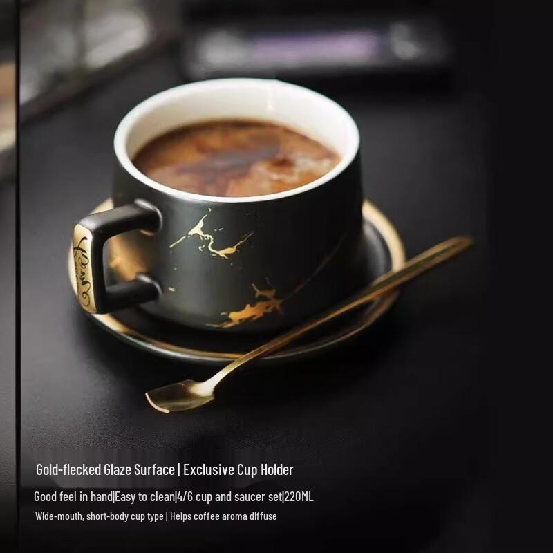 OLOEY Luxury Marble Ceramic Coffee Cup Set