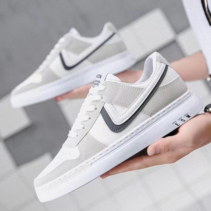 

Shoes men s new spring Korean version skateboard trend versatile men s casual leather shoes little white board shoes summer sports 44