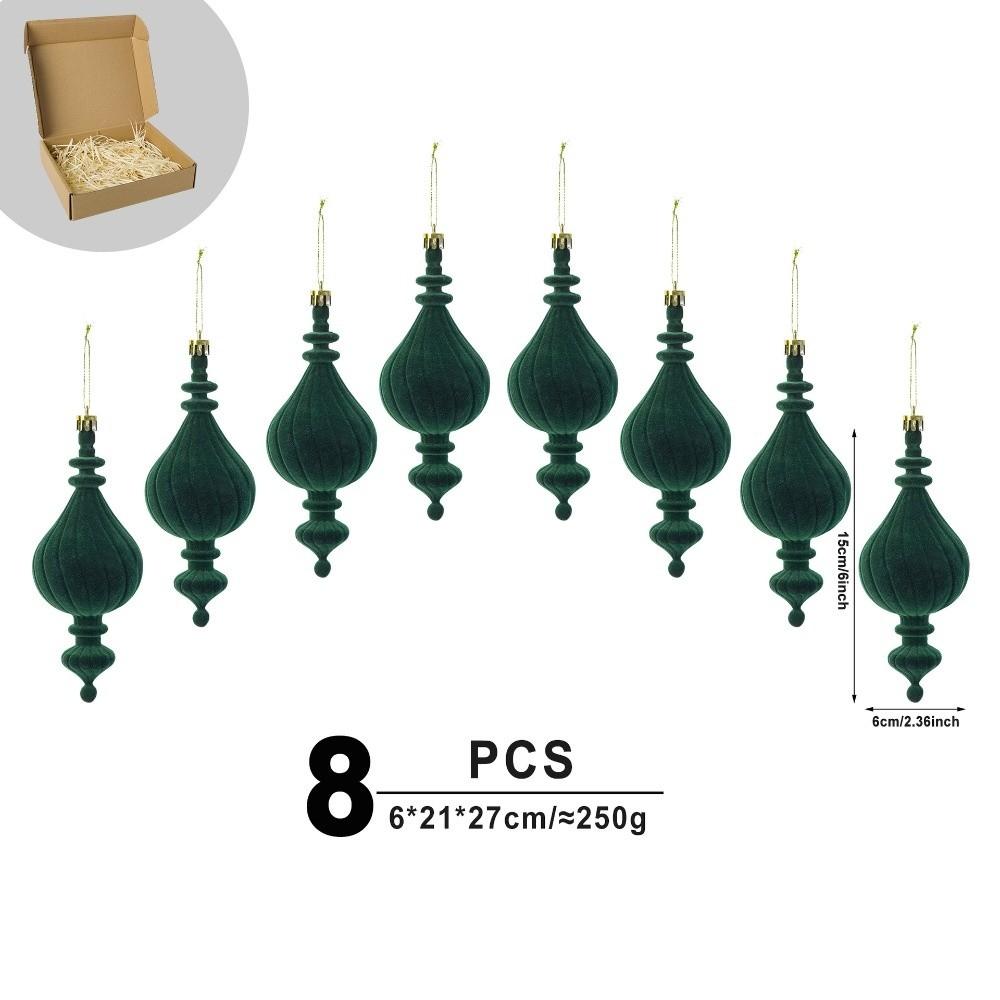 6pcs/Box Plastic Christmas Tree Ornament DIY Crafts Painted Plastic Cone Ornaments  Home Tree Decor