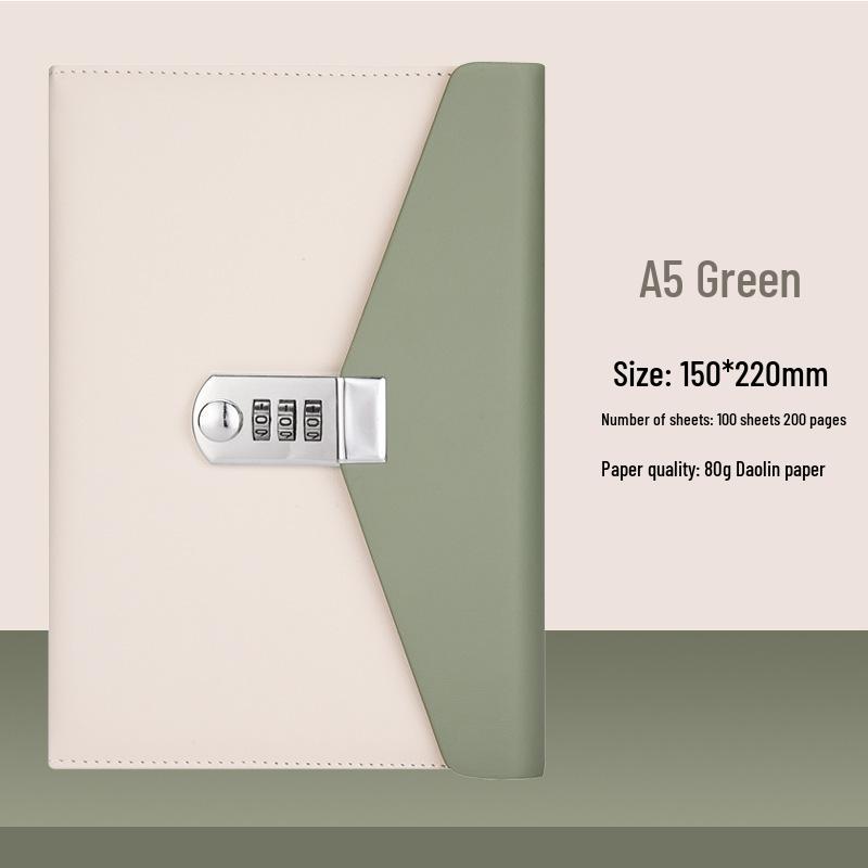 

A5 Thick Password Notebook with Lock - Durable Diary for Students and Business Meetings