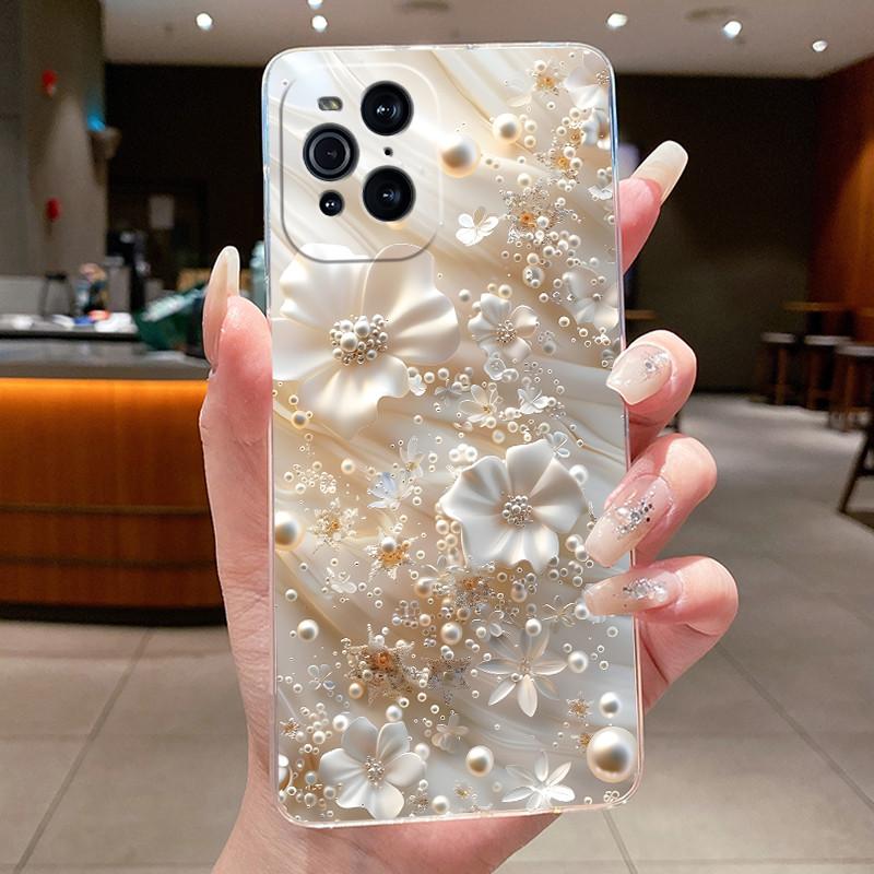 Case For OPPO Find X3 / Find X3 Pro Casing Clear Luxury Fashion Butterfly Flower Soft TPU Silicone Cover For FindX3 X3Pro Bumper