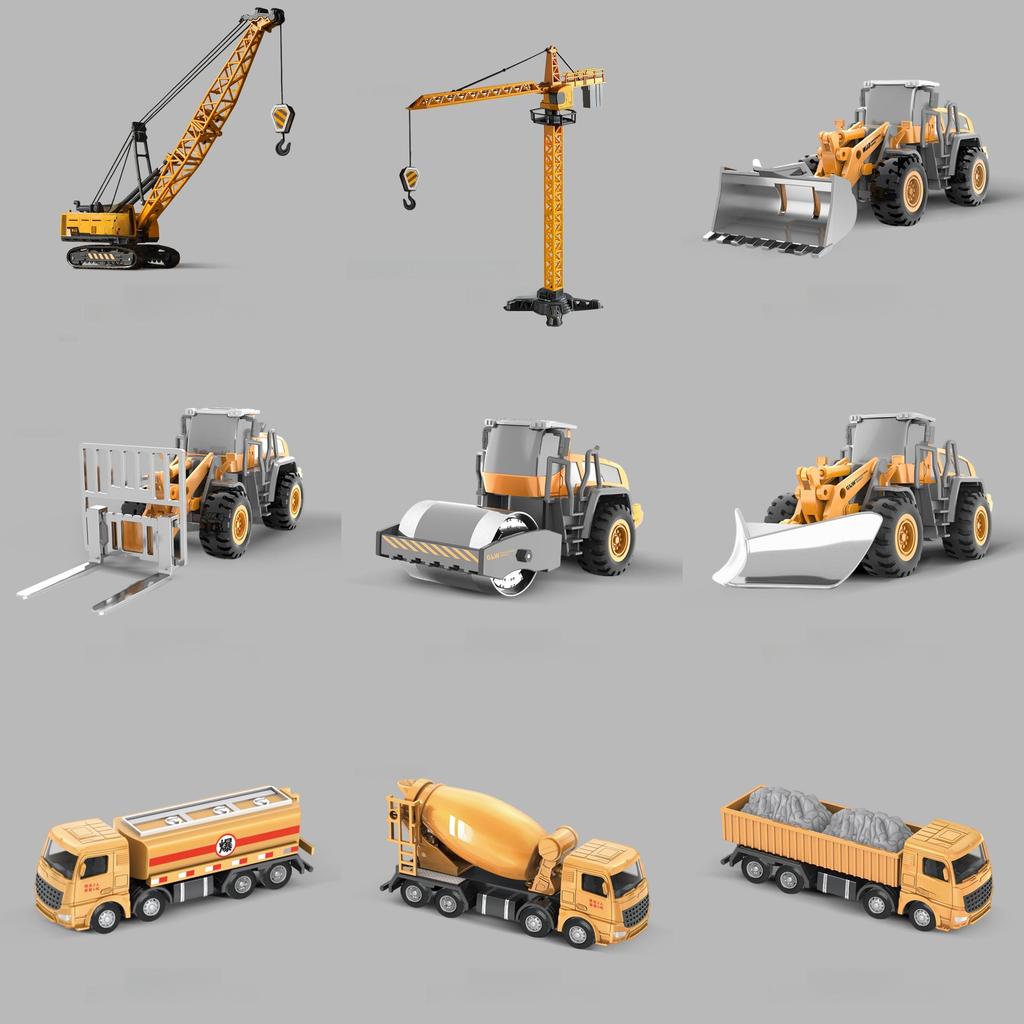 Alloy Excavator Construction Toy For Kids With Inertia Drive And Articulated Joints