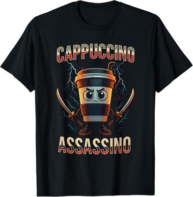 Surreales Italienisches Gehirn Roter Cappuccino Assassino Meme T-Shirt Unisex-Shirt