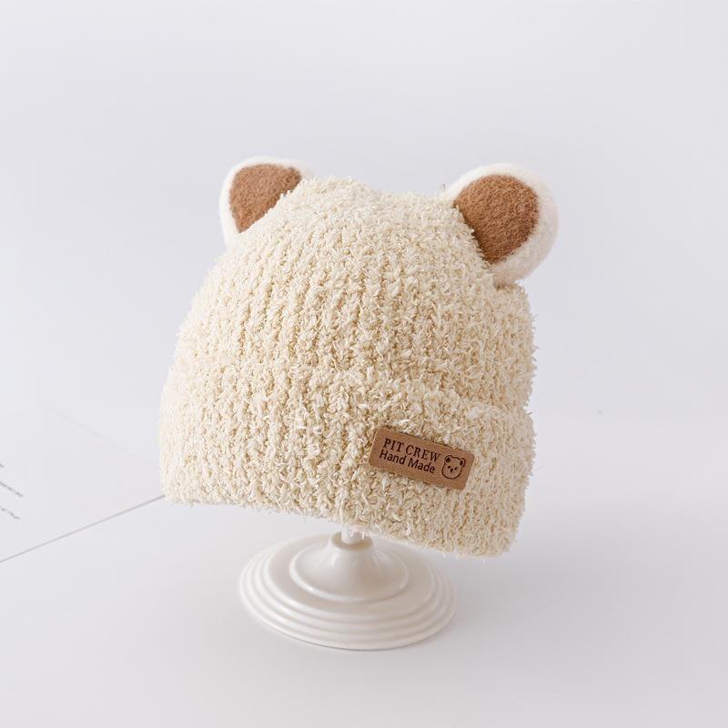 Baby Hats Winter Boys and Girls Baby Plush Hats Knitted Warm Ear Protectors Autumn and Winter Children's Wool Hats