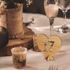 WTEMPO Wedding Heart Shaped Design Table Seat Numbers 1-20 with Holder Base Hollow-out Card Holders Festive Parties Seating Cards