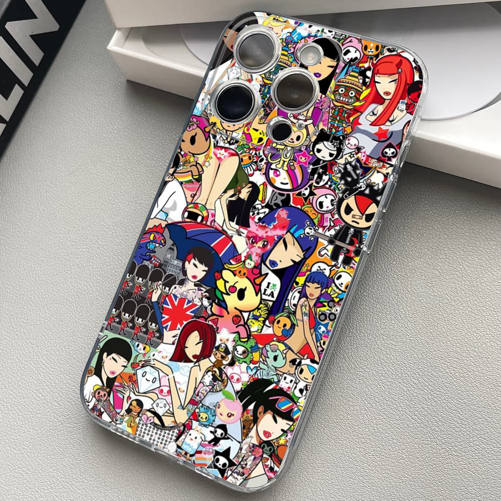 Japan T-Tokidokis Genomskinligt Telefonfodral För iPhone 17 16 15 11 12 13 14 Pro Max Mini Mjukt TPU Silikon Plus