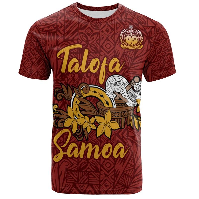 3D Printed Samoan Flag T-Shirt For Men New In Summer Short Sleeves Polynesian Tshirts Clothes Men's Oversized Tee Shirts