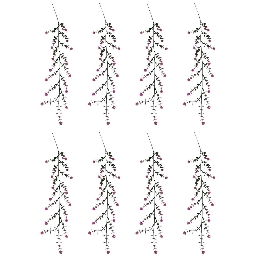 8pcs Eucalyptus Leaves Artificial Camellia Hanging Vines UV Resistant Faux Greenery Wall Decoration