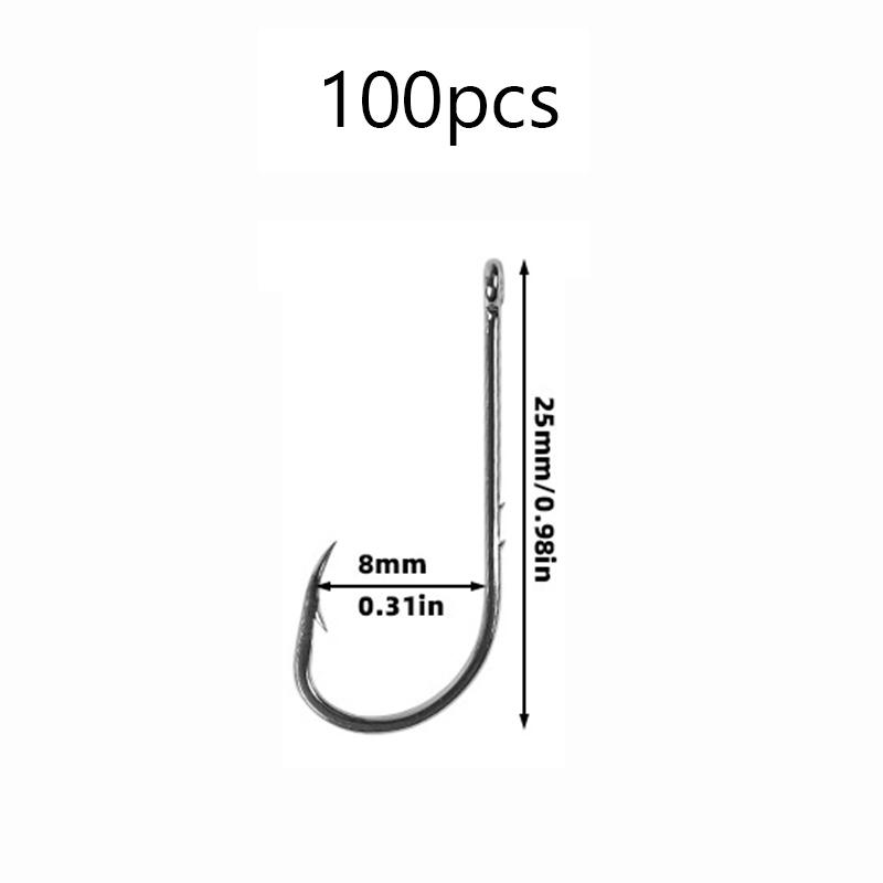 100Pcs Double Back Barbed Fishhook There Are Barbs And Crooked Mouth Hooks Sea Fishing Hook