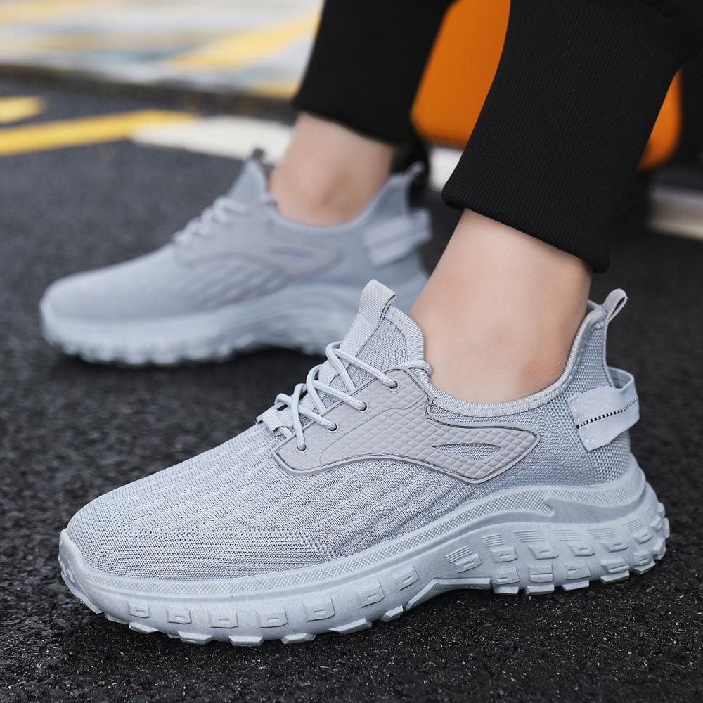 Spring New Fly-woven Trend Coconut Shoes Platform Dad Shoes Casual Running Breathable Versatile Lightweight Men's Shoes