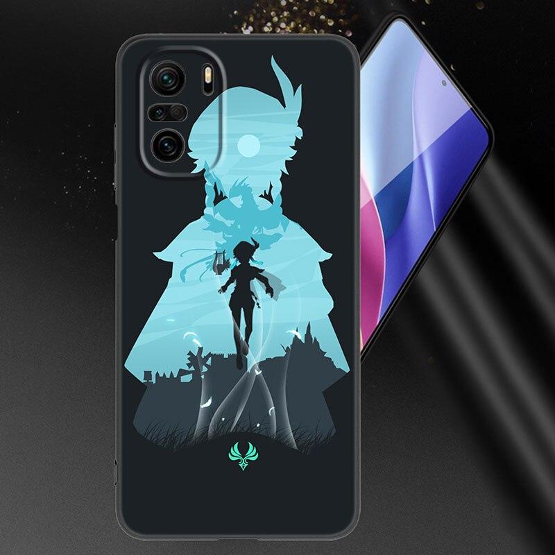 Game Genshin Impact Phone Case For Xiaomi Mi 10T 11i 11T Note 10 11 Lite NE F1 POCO F3 M3 X3 GT NFC M4 X4 Pro 5G Black Cover