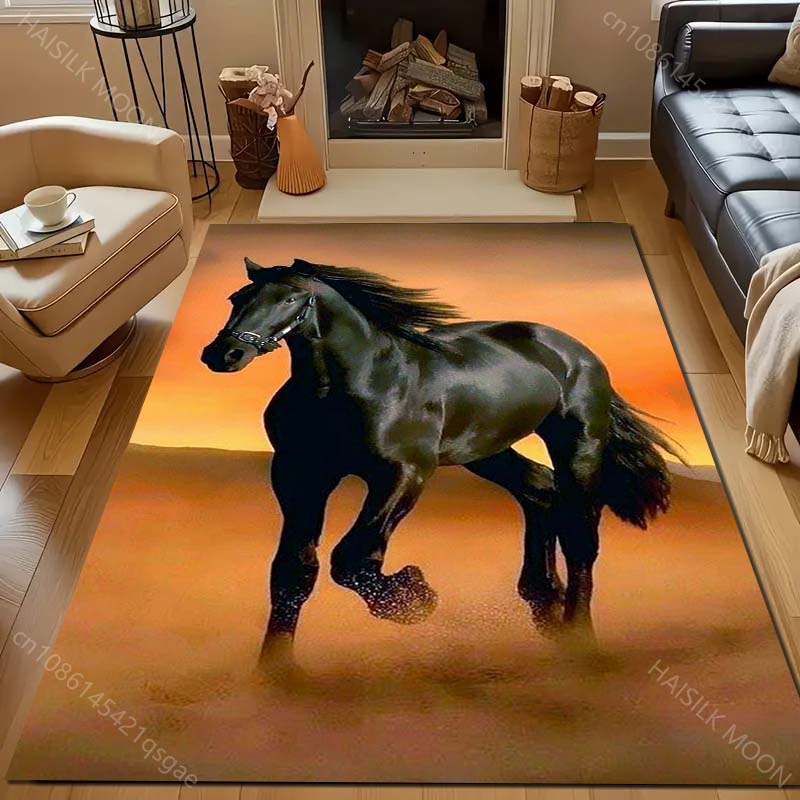 

17 стилей ковер с принтом бегущей лошади для гостиной, спальни, дивана, придверный коврик, домашний декор, ковер для зонирования, нескользящий коврик для пола для подарков 40x60cm (16x24in)