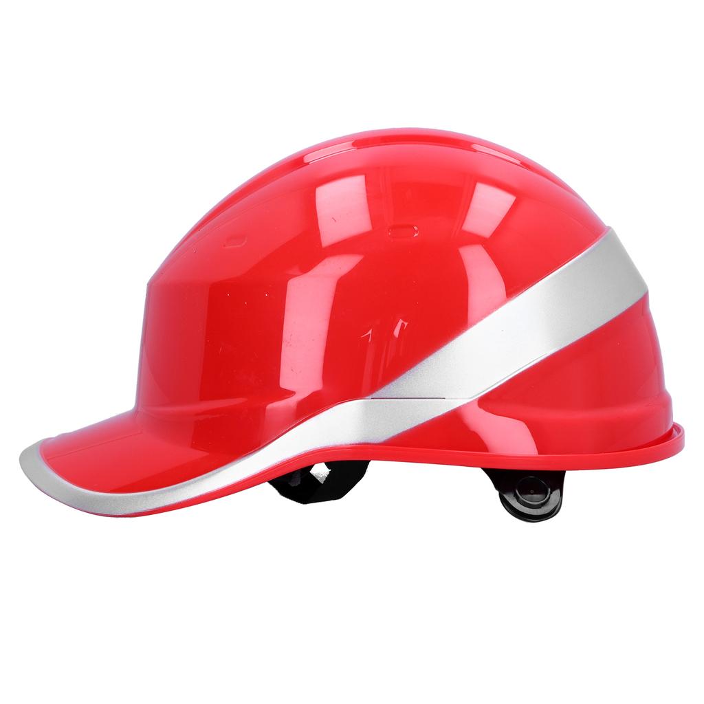 Red Hard Hat Shock Absorption Anti Smashing Adjustable Helmet with Reflective Stripe for Construction Sites