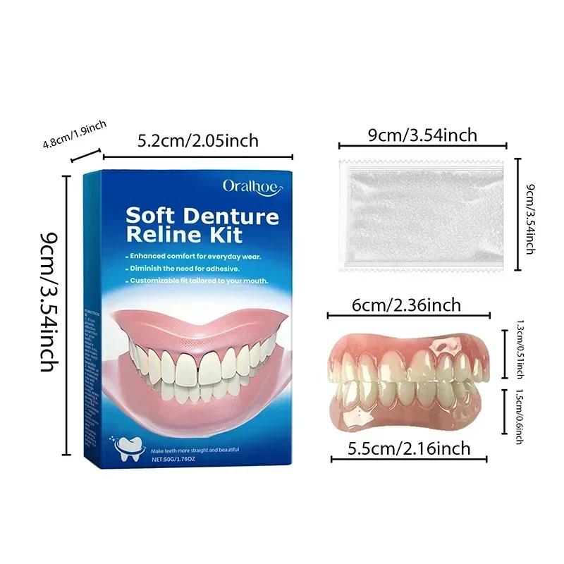 Cosmetic Denture Kit Temporary Tooth Cover To Hide Gaps Natural-Looking Smile Enhancement Aesthetic Teeth Improvement