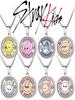 Jyp Collaboration  Skzoo Round Necklace Stainless Steel Color Print Pendant Sweater Chain Idol Periphera For Kids