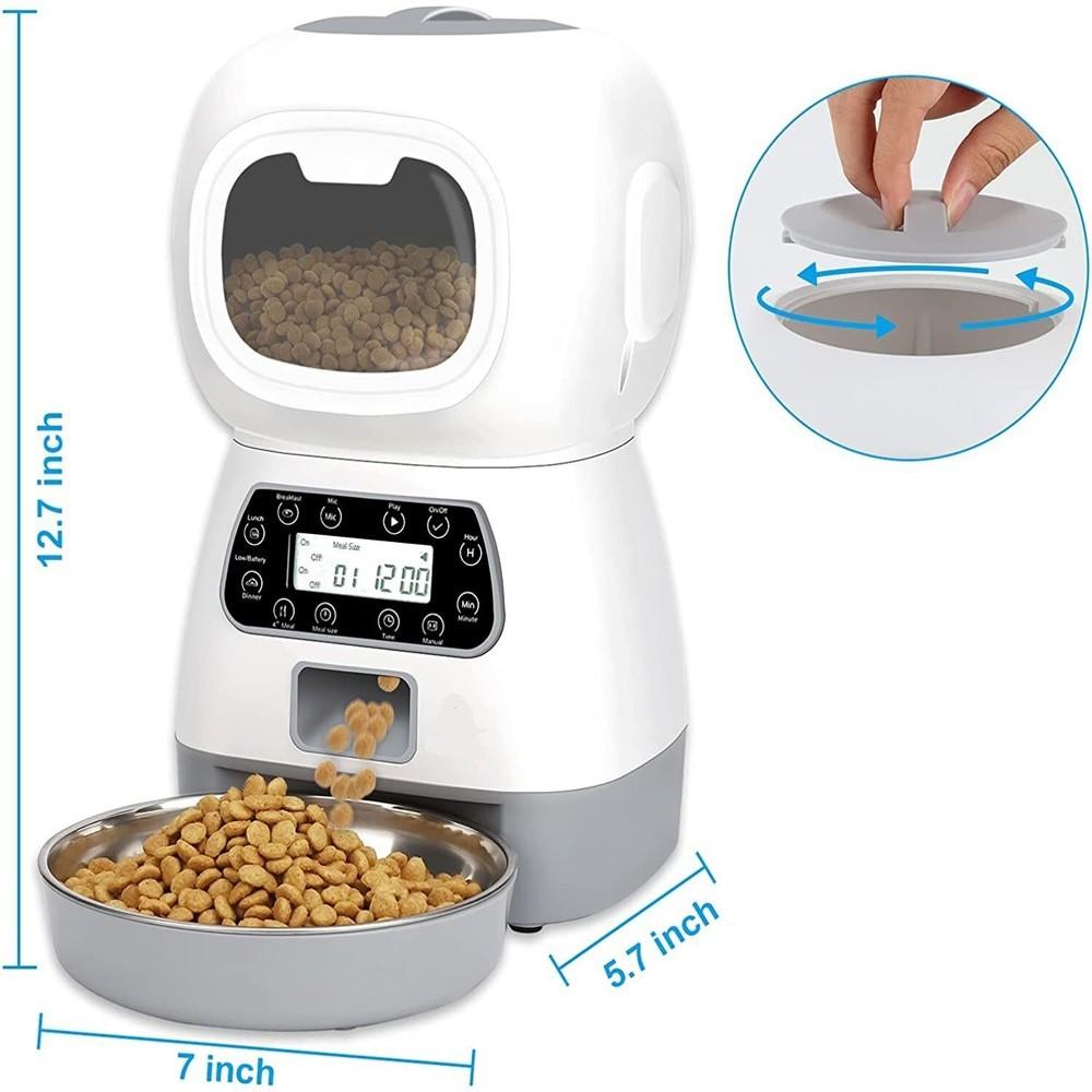 Intelligenter Automatischer Wifi Haustierfutterspender für Katze Hund & Kaninchen Futterautomat Große Kapazität Edelstahl Futter Napf