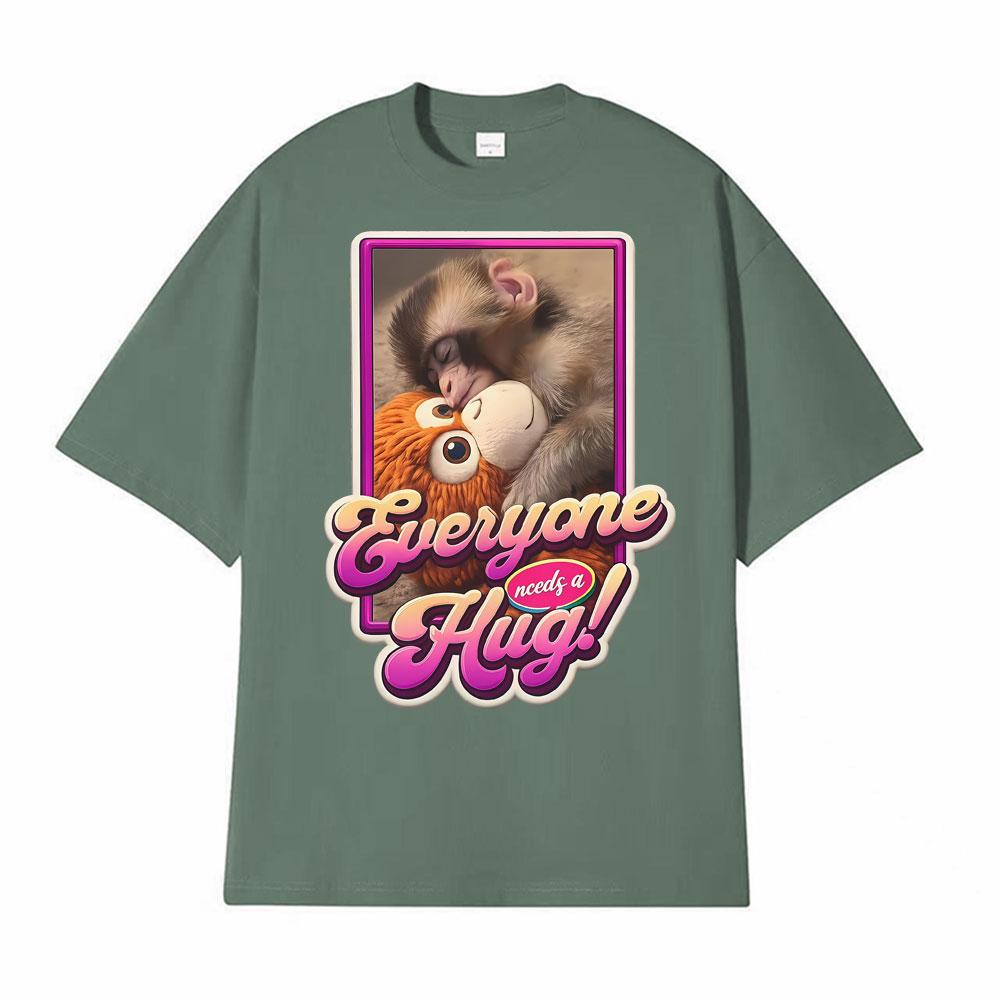 

Punch The Funny Monkey Graphic T Shirt Men Women Clothing Cotton High Quality Crewneck Tshirts Oversized Vintage Humor T Shirts 4XL