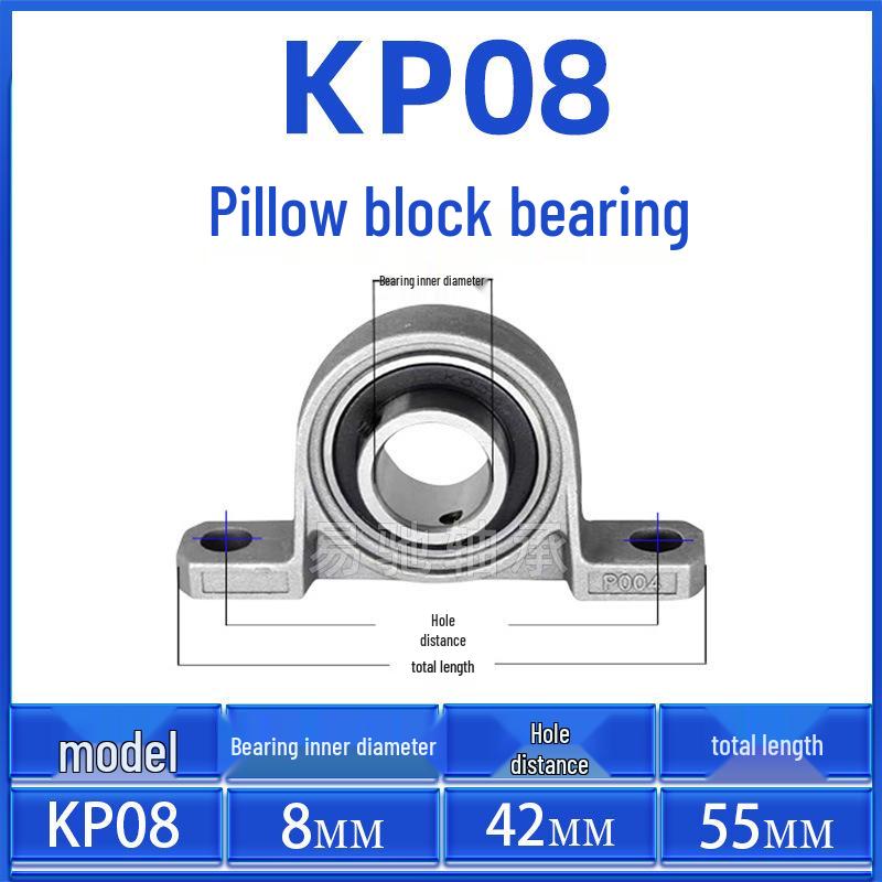 Kuddblocklager i zinklegering: KP08, KP000-KP006