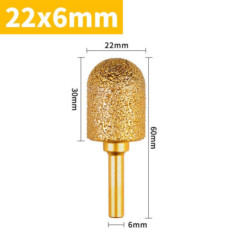 Aa8-25mm Diamond GrindingHead6mm Shank Rotary File Iron Steel Burr Polish Bit For Glass Stainless Steel Stone Rotary Tool
