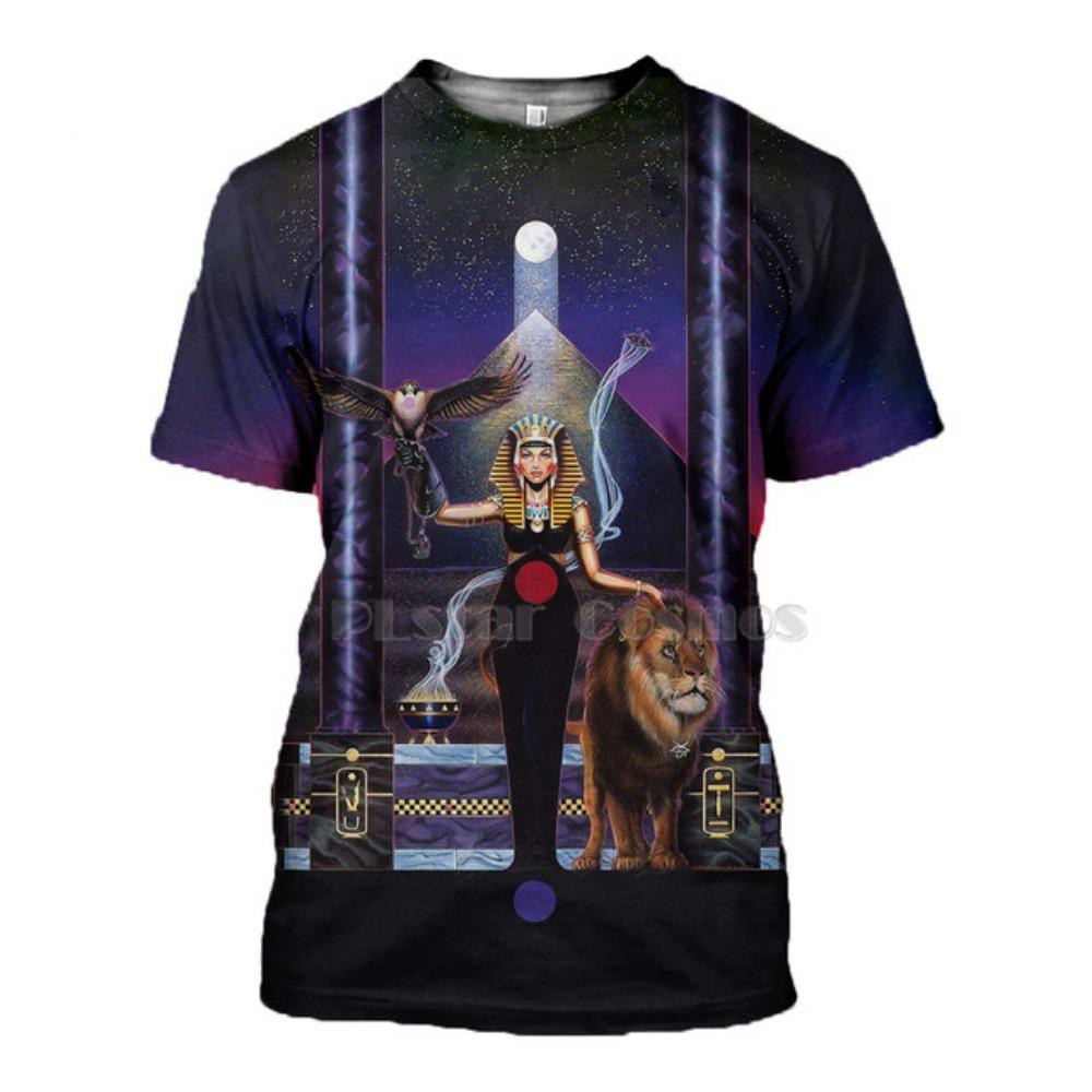 Men's Egyptian Totem 3D Printed T Shirt Summer Funny Retro Mystery Ancient Horus Harajuku Short Sleeve Streetwear