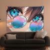 Kawaii Anime Mädchen Auge Druck Wandteppich Wandbehang Niedlicher Cartoon Fantasy Hintergrund Heimdekoration Anime Zimmerdekoration