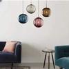 Nordic Colored Glass Ball Lustre Pendant Lights Modern Water Grain Restaurant Kitchen Hanging Light Fixture Bedroom Bedside Lamp