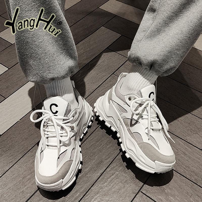 All-match Increase Thick Bottom Casual Comfortable Sports Men's Shoes 2024 New Fashion Anti-slip Running Sneakers Spring Summer