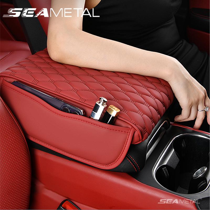 Cuscino In Memory Foam Per Console Centrale Auto - Supporto Bracciolo Morbido E Antiscivolo - Accessorio Universale Per Interni Auto (Nero, 31x20x3 Cm)