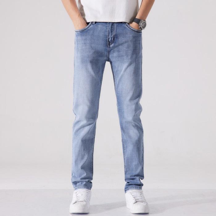 

Весна и Лето Новые Мужские Узкие Прямые Ретро Эластичные Джинсы Брюки Мужские 40