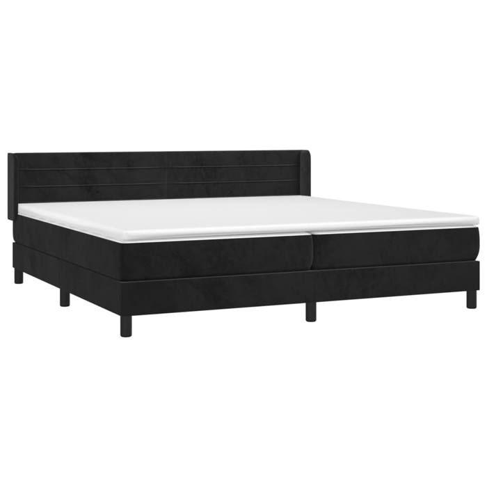 3131041 vidaXL Divan Bed and Mattress Black 200x200 Cm Velvet