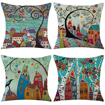 Pillow Printed Cartoon Pillowcase Car Pillow Bedside Backrest Cushion Cover Linen Pillowcase