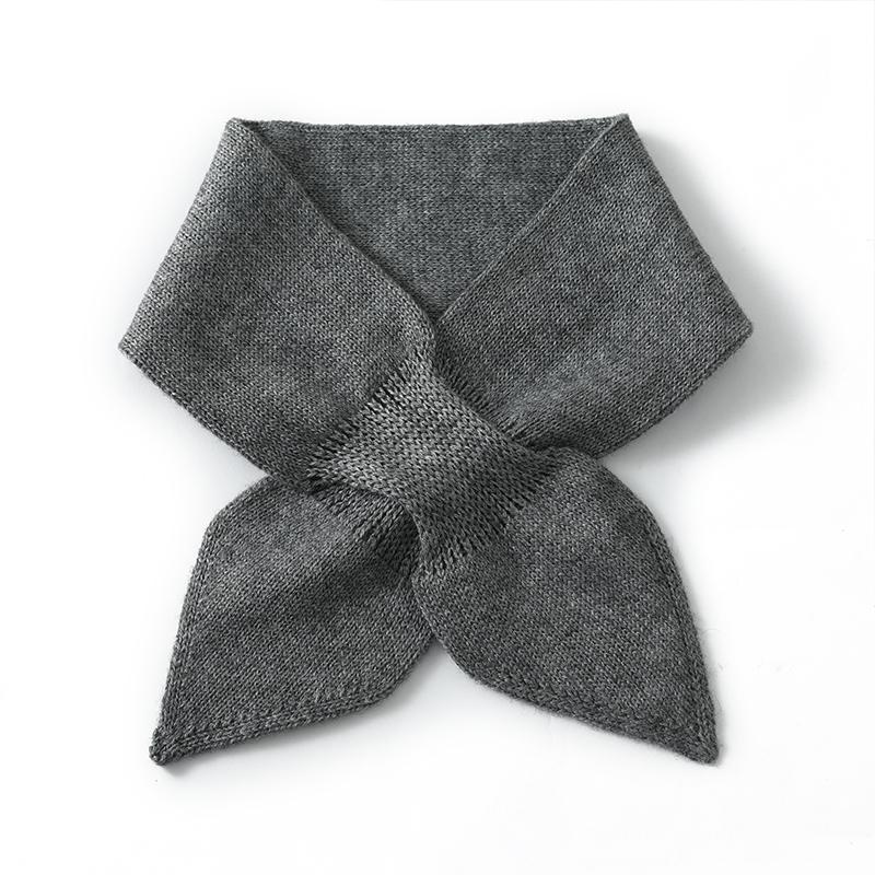 

Wool Small Bow Fishtail Scarves Women Winter Solid Cross Knitted Turtleneck Neck Warmer Detachable Fake Collar Sweater Bowtie One Size