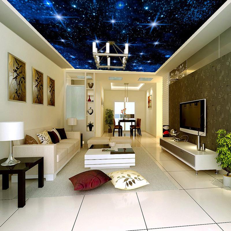 Murais de parede 3D papel de parede para sala de estar quarto infantil estrela céu noturno teto mural fundo foto papel de parede