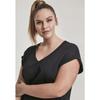T-shirt femme - Urban Classic - Round V-Neck - Grande taille - Manches courtes - Noir