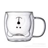 250ml Transparent Double Glass Cup Bear Animal Coffee Mug Cartoon Milk Juice Tea Drinking Cups Party Wine Glasses Drinkware