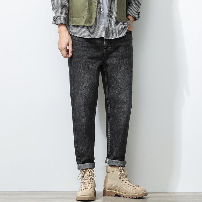 Blugi pentru bărbați în stil clasic Pantaloni largi din denim micro-stretch de afaceri Pantaloni casual pentru bărbați Îmbrăcăminte de stradă
