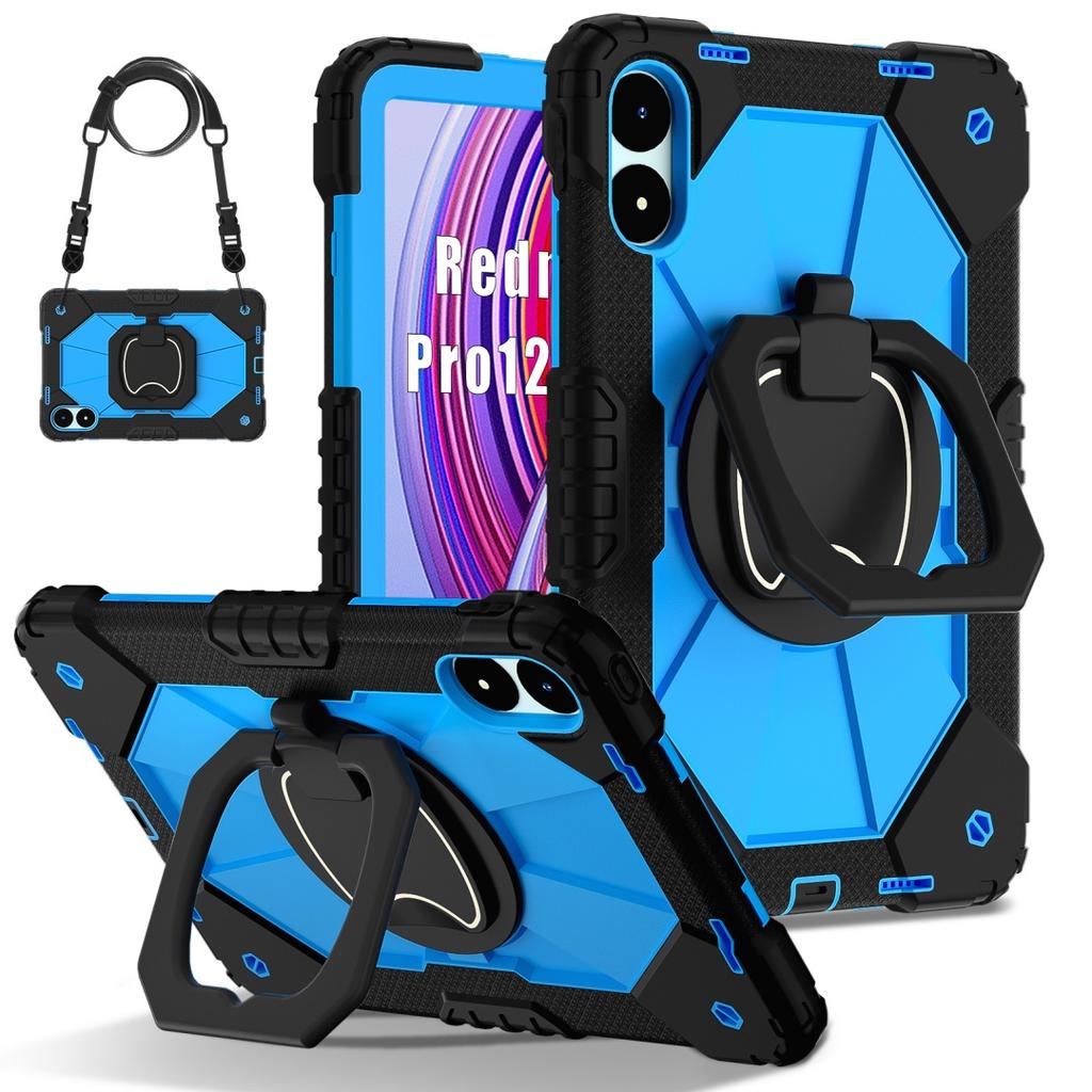 For Xiaomi Poco Pad.360° Rotating Grip Heavy Duty Protection Stand TPU+PC 3in1 Anti-knock Shockproof Tablets PC Case