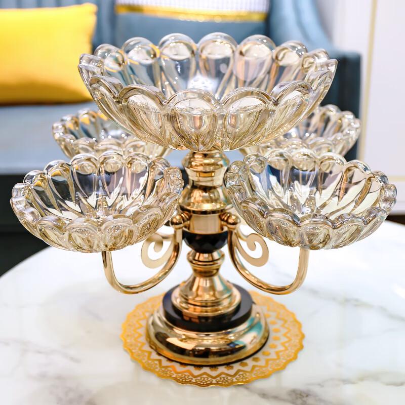 Naijiang European Crystal Glass Multi-Layer Fruit & Snack Plate