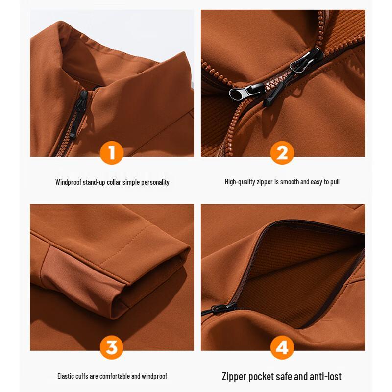 Eastern Camel Men's American Stand Collar Windbreaker Jacket