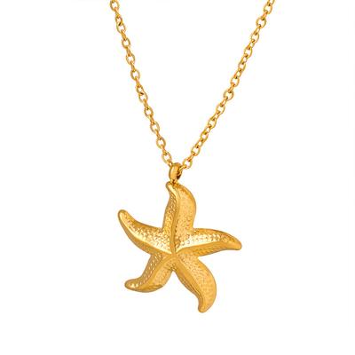 Starfish Pendant Necklace Spice Girl Niche Design Sense Hip Hop Temperament Clavicle Chain Titanium Steel Personality Jewelry