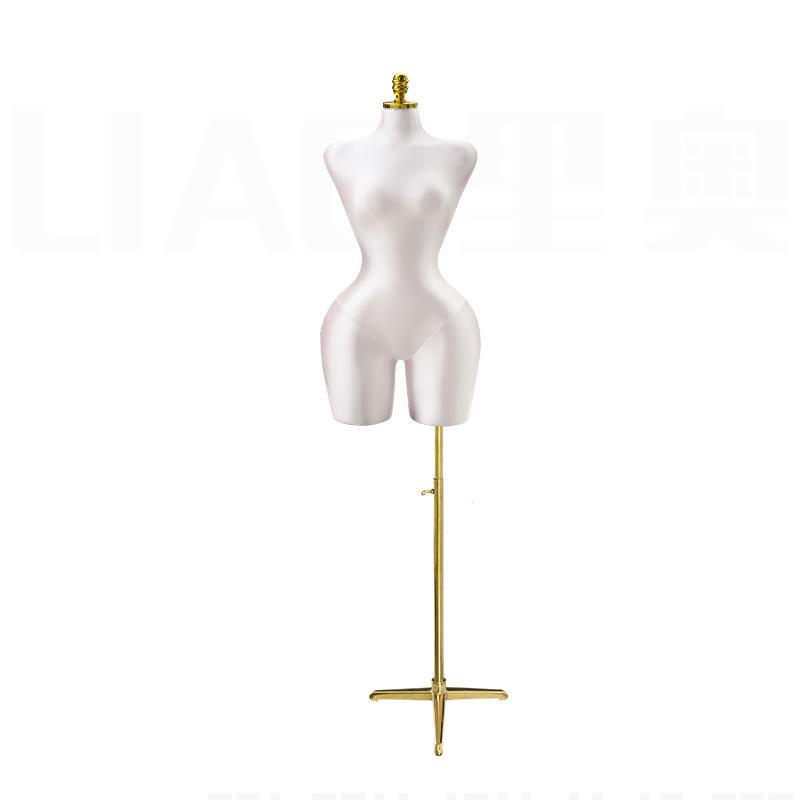 Plus-Size Fabric-Wrapped Mannequin: Women's Half-Body Display Stand, Pin-able for Clothing Store Window.