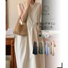 [H.U.A] ladies one piece maxi dress long dress maxi dress large size Yuttari dress a line body shape cover resort spring summer black