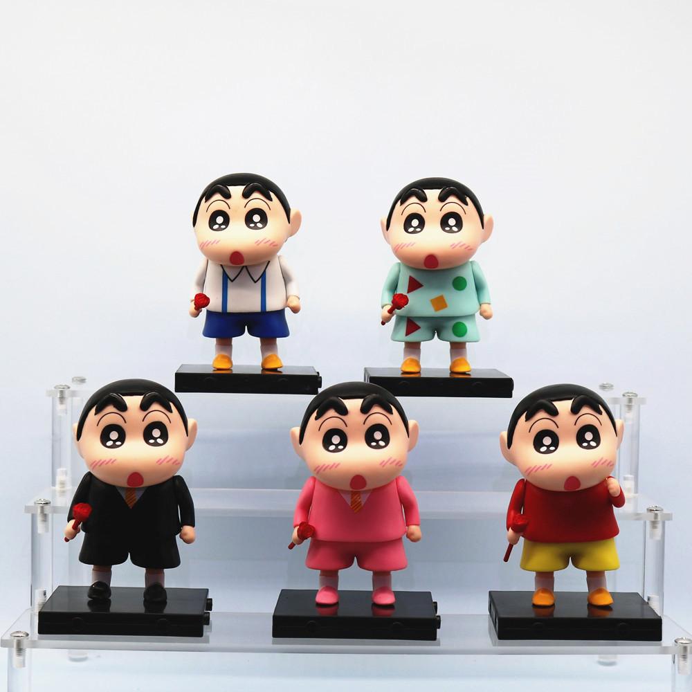 Shinchan Pvc Crayon 6 Pcs Mini Anime Model Toys Cake Decoration Cute Doll