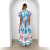 A New Summer Fashion and Casual Long Dress with Tied Prints
