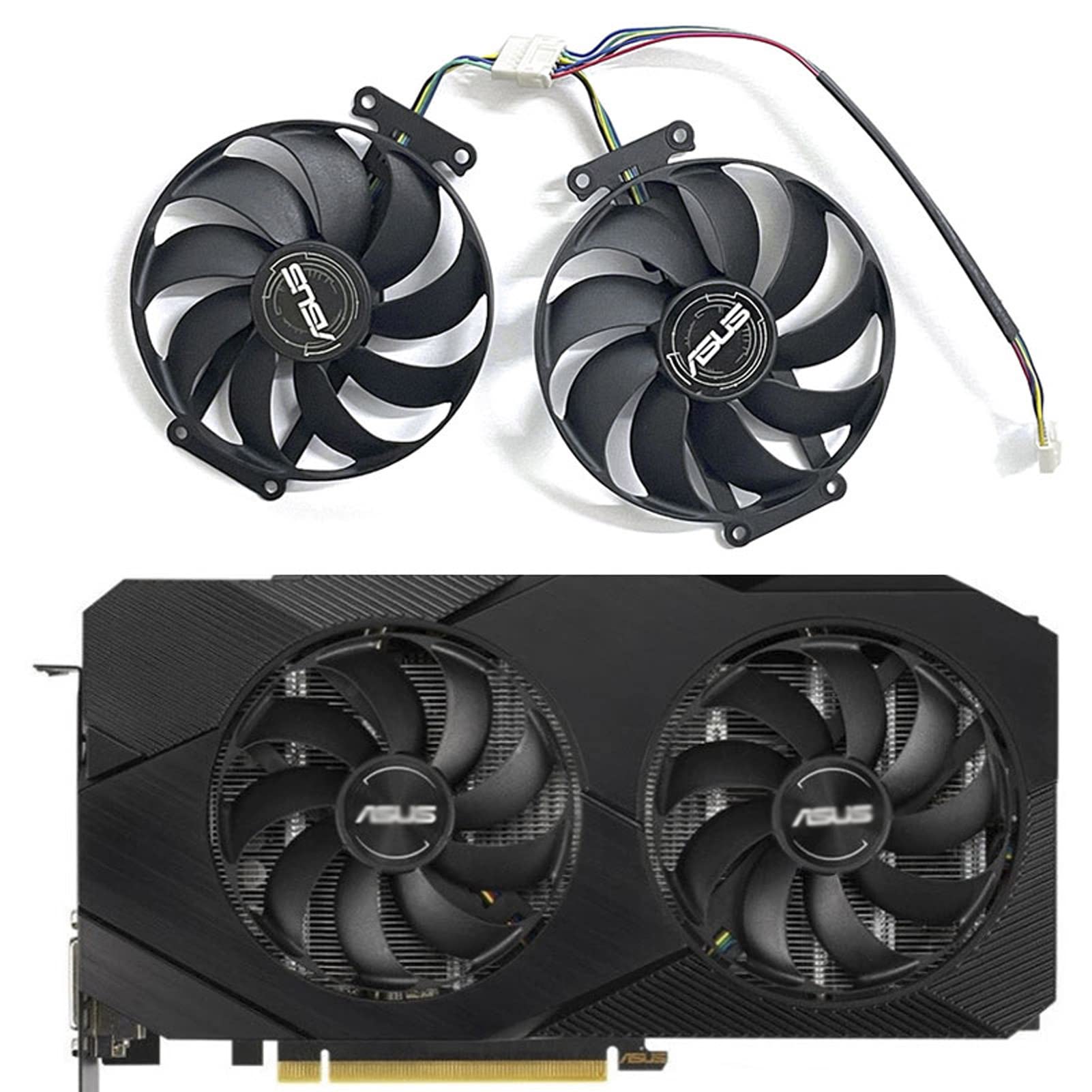 

FDC10H12S9-C T129215SU 6-контактний вентилятор GPU RTX 2060 Super для ASUS GTX 1660 1660Ti Dual EVO OC RTX2070 Вентилятор охолодження відеокарти (FDC10H12S9-C)