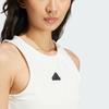 Adidas Logo Round Neck Short Sleeveless Vest Women Tops White JD8185