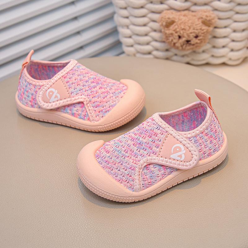 

Baby girl casual fly-woven mesh breathable sneakers 2025 spring and autumn new soft-soled Velcro sneakers 23