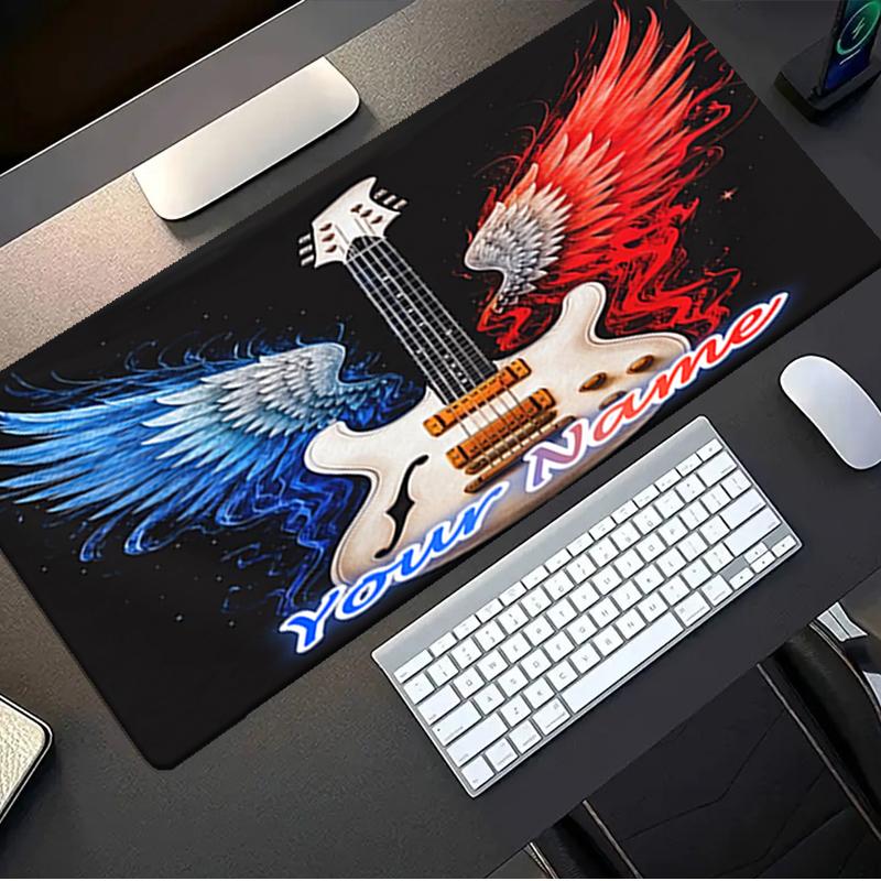 1PC Custom Name Guitar Artwork Mouse pad, keyboard and mouse desk pad, for computer notebook Birthday Gift For Any Room Or Office